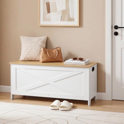 MAHANCRIS 39.4" Storage Chest with Lid, Storage Bench with Safety Hinges - Image 2