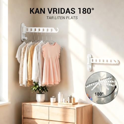 JOOM Clothes Drying Rack Wall Mounted, 13-Inch Foldable Arm, White 1 Pack - Image 3