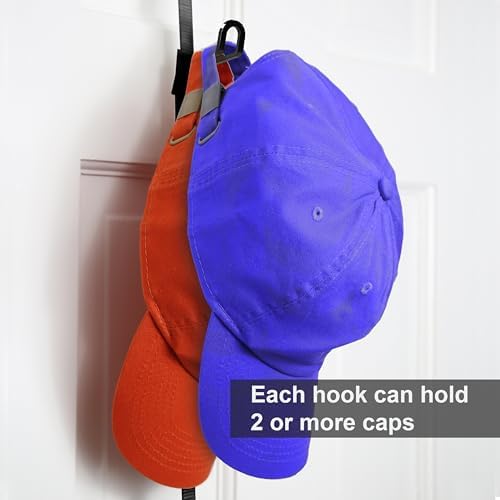 Perfect Curve CapRack Over-The-Door Hat Organizer for Baseball Caps, 2 Straps, Holds 18-36 Caps - Image 6