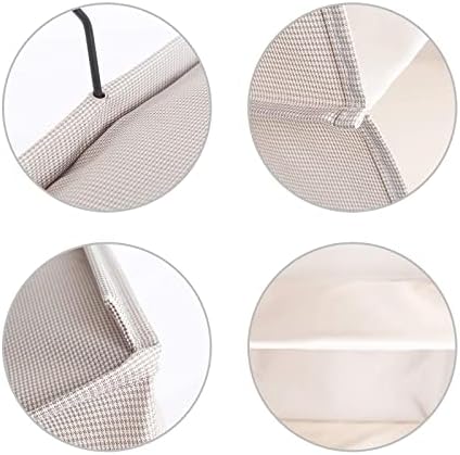 Hanging Closet Organizer 4-Tier, Oxford Wardrobe Storage, Beige Houndstooth - Image 6