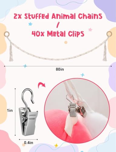2Pcs Stuffed Animals Storage Chain, Hanging Stuffed Animal Holder - Image 2