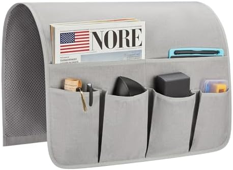 Sofa Armrest Organizer, Remote Control Holder for Recliner Couch, Arm Chair Caddy with 6 Pockets for Magazine, Tablet, Phone, iPad by SYSOV