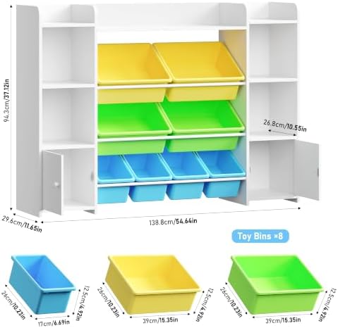 FOTOSOK Storage Organizer with 8 Bins, Organizer Bin - Image 2