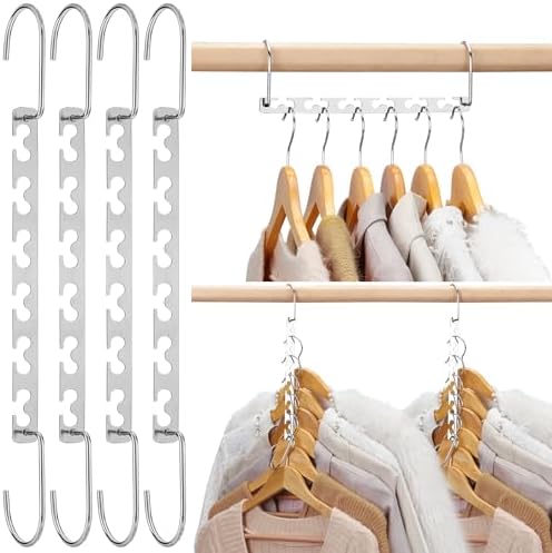 HOUSE DAY Space Saving Hangers for Clothes 4 Pack, Metal Magic Hanger by HOUSEDAY