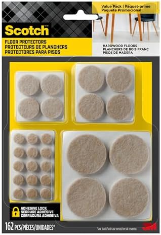 Scotch Felt Pads, Round, Assorted Sizes, Beige, 4 Pack (648 Pieces) - Image 2