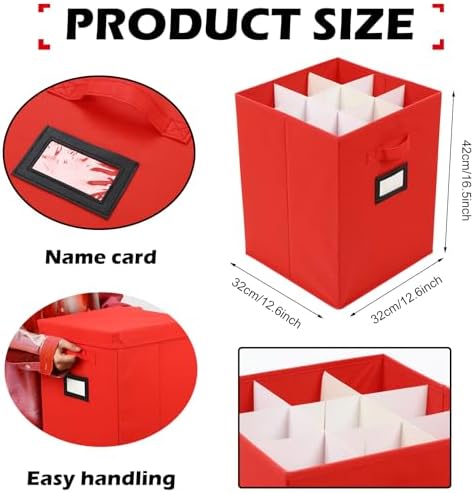 2 Pack 16 Inch Large Christmas Nutcracker Storage Box Hold 18 Nutcrackers Figurine Collectible Storage Box for Holiday Decor Carolers Santa Figure or Nut Cracker Ornaments(Normal,Red) - Image 2