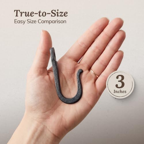 Railroad Spike Cast Iron Hooks (10 Pack) Handmade Blacksmith, Wall Mounted Farmhouse Decorative Hooks, PowderCoated for Interior or Exterior Use, Rust Proof for Hanging Coats, Bags or Pots (Black) - Image 4