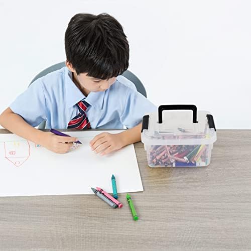 Jekiyo 2.5 Quart Plastic Latching Box, Clear Bin with Black Handle, 4 Packs - Image 5