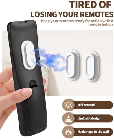 6 Pack Magnetic Remote Control Holder, Silicone, Self-Adhesive No-Drill - Image 4
