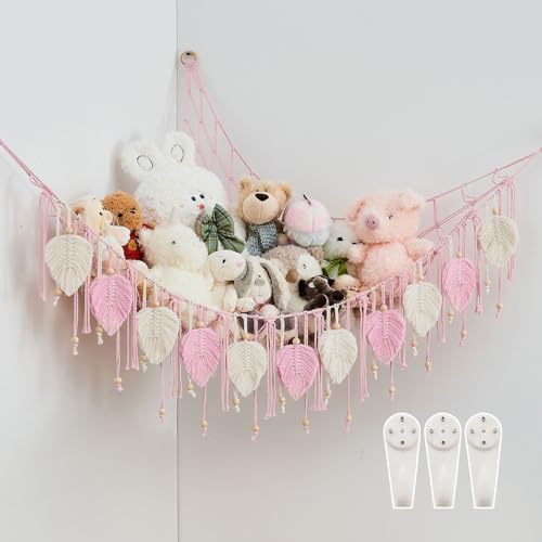 Pretty Jolly Stuffed Animal Hammock with Leaf Beads and Tassels by PrettyJolly
