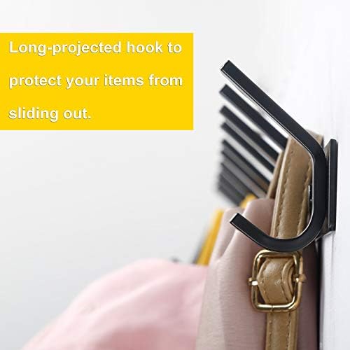 WEBI Coat Rack Wall Mounted,8 Coat Hooks for Hanging Coats,24" Heavy Duty Metal Double Hook Rack Rail Coat Hanger Wall Mount for Clothes Entryway Jacket,Black - Image 5