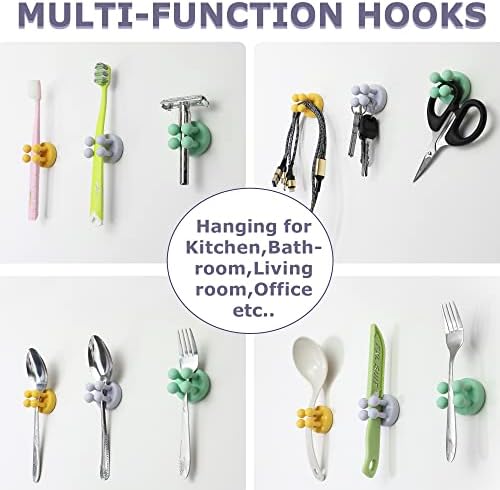 4 pcs Silicone Toothbrush Holder Multi-Function Hook Waterproof self Adhesive Single Toothbrush Hook Plug Holder for Wall for Hanging Bathroom Kitchen Living Room Office - Image 2