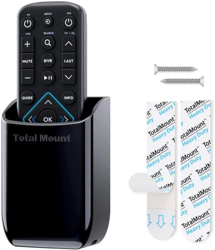 TotalMount Drop-Free Remote Holder – Removable Adhesive Strips – Black by TotalMount