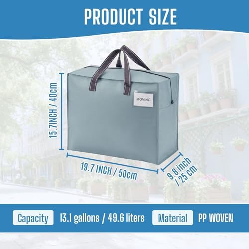 VENO Heavy Duty Moving Bags, Storage Bags, 13 Gallon, Light Blue, 4 Pack - Image 3