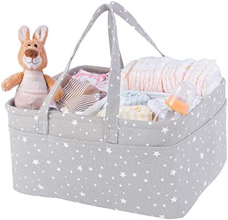 Baby Diaper Caddy Organizer Storage Basket for Girl Boy Shower Gifts Portable Large Nursery Holder Tote for Changing Table or Car Newborn Essentials Baby Registry Must Haves Item… by QiANBiRD