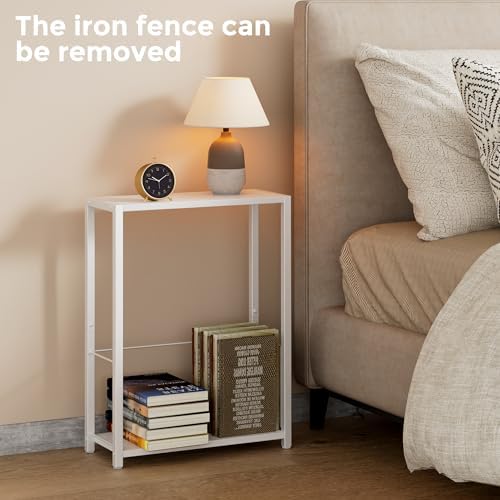 Homleke Narrow Side Table with Magazine Holder, Skinny End Table - Image 7