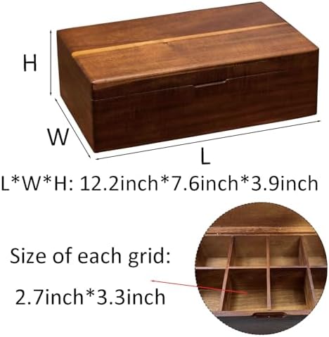 12.2'' Tea Packet Storage Box, Wooden Tea Bag Organizer, 8-Compartment Tea Holder with Rustic Design, Perfect for Kitchen or Office Use - Image 2