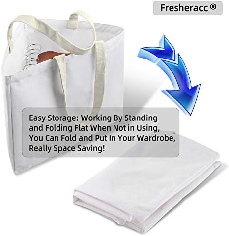 Clothes Hanger Organizer Holder for Space Saving, Hanger Triangle Storage Bag with Handles for Closet Tidier Laundry Rooms Wardrobe Drying Rack, Waterproof Portable Stacker Container (White) - Image 2