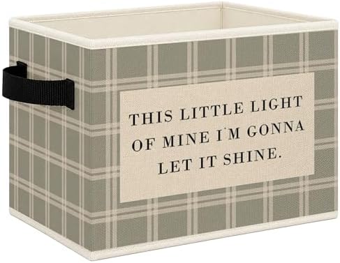 Kids Nursery Foldable Storage Bins Box with Handles, This Little Light of Mine I'm Gonna Let It Shine Collapsible Toys Books Clothes Organizer Basket for Kids Nursery Room Bedroom Bathroom by Mcehtle