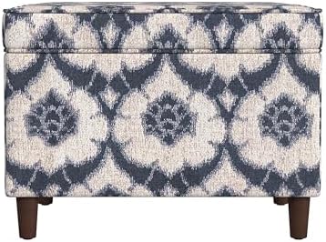 Spatial Order 24" Dinah Collection Storage Ottoman - Blue Medallion Print by Spatial+Order
