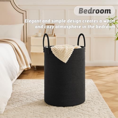 Artfeel Laundry Basket,Woven Cotton Rope Laundry Hamper,80L for Decorative Storage of Dirty Clothes,Toys and Blankets in Bathroom,Baby Room and Living Room - Image 3
