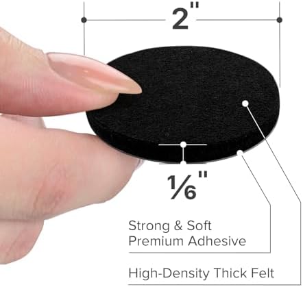 X-Protector Felt Furniture Pads - 24 Pcs 2" - Round Felt Pads - Image 5