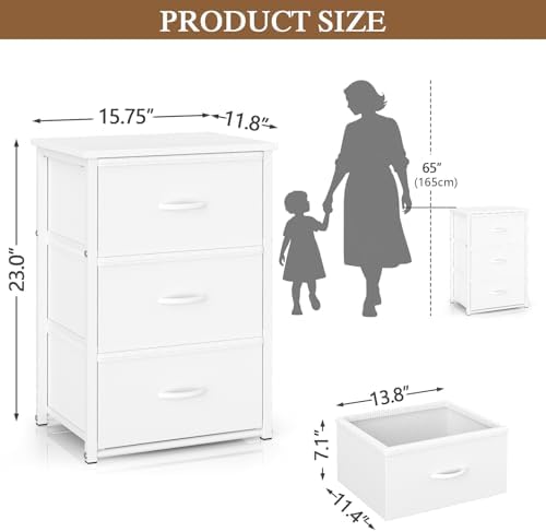 2-Pack Stackable Storage Drawers (6 Drawers Total), White Closet Drawers Organizer for Clothes with Wooden Top & Metal Frame, Freestanding or Stackable Dresser for Bedroom, Living Room, Under Bed - Image 2