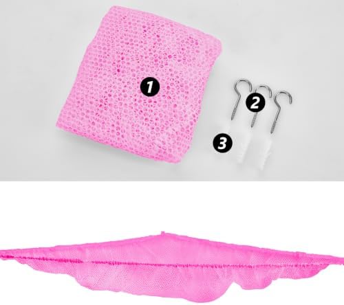Stuffed Animal Hammock, Stuffed Animal Toy Net Hammock Wall Sling Corner Extra Large Mesh Plush Net Organizer (Pink 2 Pack, 70 inch) - Image 4