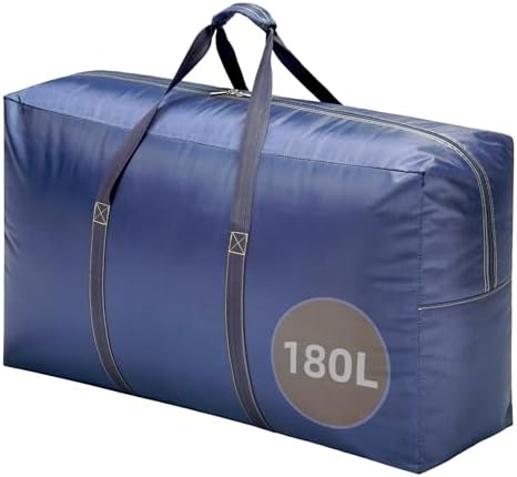 Extra Large travel duffel bag with Strong Handles, 180L Waterproof duffel bag, Durable Zippers, Extra Large Storage Totes for Space Saving and Moving Supplies, Blue by Unknown