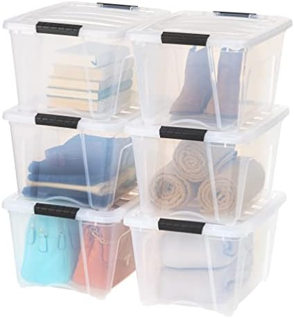 IRIS USA 6-Pack 32 Quart Storage Bins with Lids, Clear by Unknown