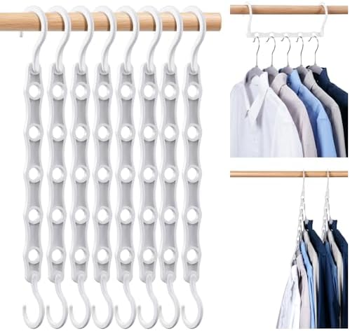 HOUSE DAY White Magic Space Saving Hangers, Premium Smart Hanger Organizer by HOUSEDAY