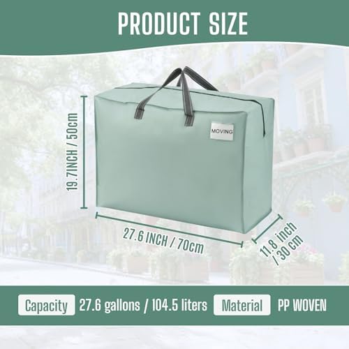 VENO Heavy Duty Moving Bags, Storage Bags, 27 Gallon, Light Green, 4 Pack - Image 3