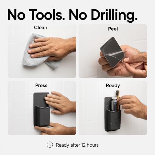 TOOLETRIES The Henry Essentials Holder, Bathroom Organizer - Charcoal - Image 5