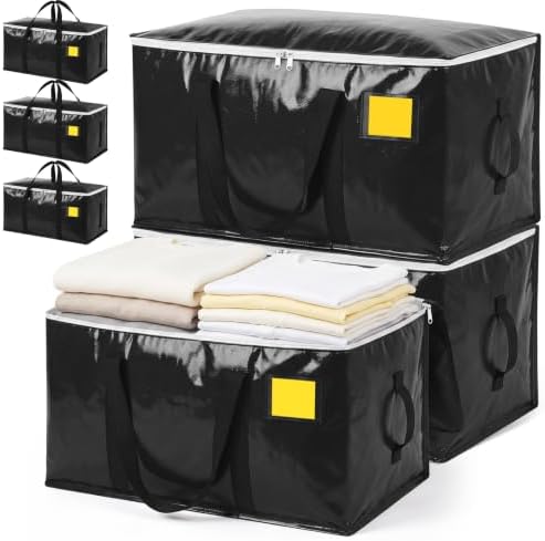 Moving Bags Heavy Duty Extra Large 6-Pack, 110 LBS Load Storage Bag, Black by Unknown