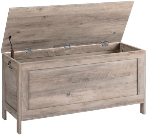 HOOBRO Toy Box, Retro Wooden Look Storage Chest with Safety Hinge, Entryway Storage Bench Supports 330 lb, 39.4 x 15.7 x 18.9 Inches Toy Chest Organizer, Easy Assembly (Greige) BG100CW01G1 by HOOBRO