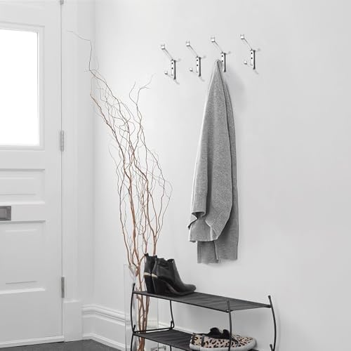 khtumeware 3 Pack 5-3/4 inch zinc Alloy Polished Chrome Coat Hooks Modern and Simple Design Bathroom, mudroom Hook, Kitchen Towel Hook, Bedroom Coat and hat Hook, Towel Robe Hooks - Image 3