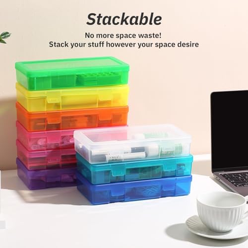 novelinks Clear Pencil Box and Small Plastic Storage Containers with Lids - Image 3