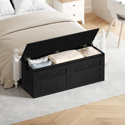 Hzuaneri 47 inches Rustic Storage Chest and Bench | 59 Gal | 330lb Seat - Image 2