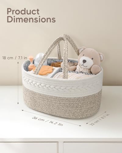 Maliton Diaper Caddy Organizer for Baby, Cotton Rope Baby Gift Basket, Portable Diaper Organizer for changing table, Nursery Storage Organizer, Shower Gifts for Newborn,baby essentials - Image 2
