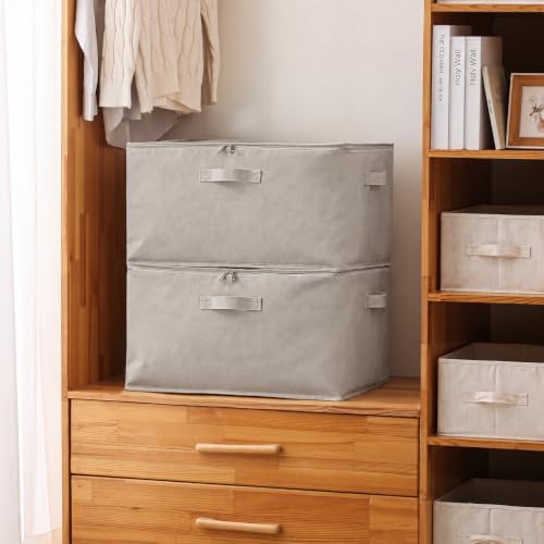 6 Pack Canvas Comforter Storage Bags for Clothes & King Comforters, Grey - Image 5