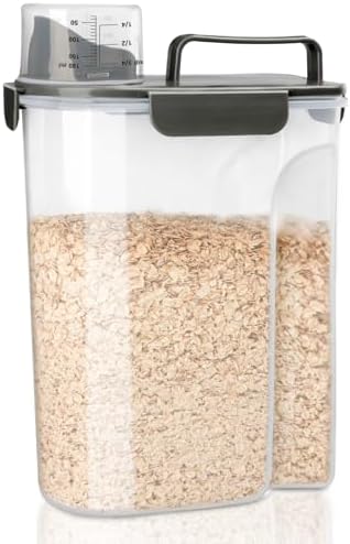 Komzon Rice Container, Airtight Rice Storage Container 10lb, Cereal Containers Storage, BPA Free Food Dispenser with Pouring Spout Handle for Flour Pasta Grain, Pet Dog Cat Bird Food Storage Container by Komzon