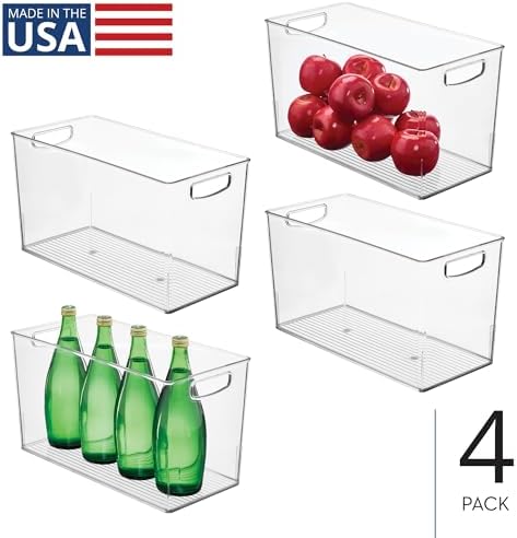 iDesign Plastic Storage Bin with Handles, Set of 4, Clear - Image 2