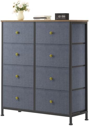 Sweetcrispy 8 Drawer Dresser for Bedroom, Organizer Storage Drawers, Blue by Sweetcrispy