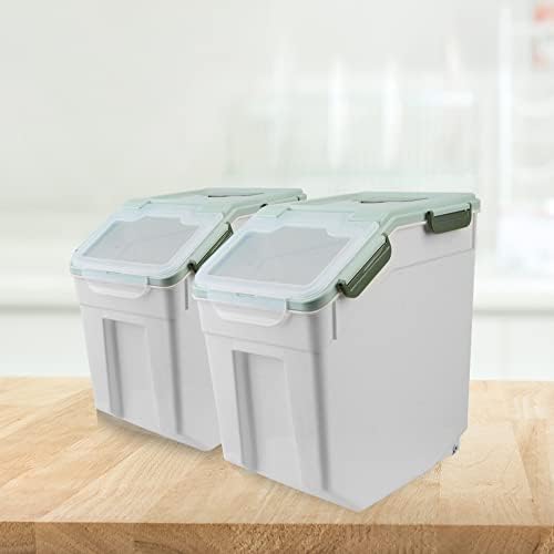 25lbs Flour Sugar Storage Containers, 4Pack Rice Storage Container (Green) - Image 5