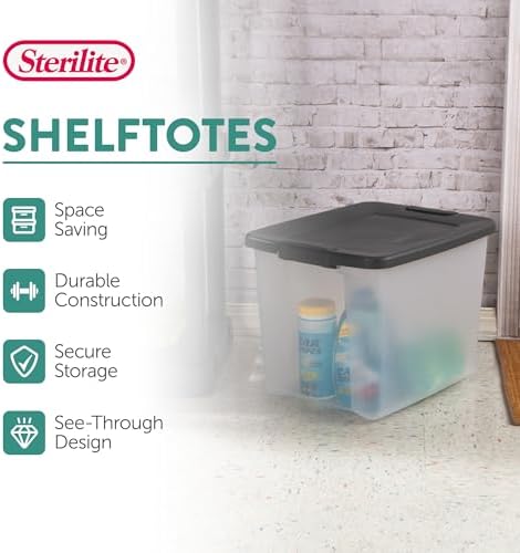 Sterilite ShelfTote, Clear Plastic Storage Bins, 50 Quart, 6-Pack - Image 4