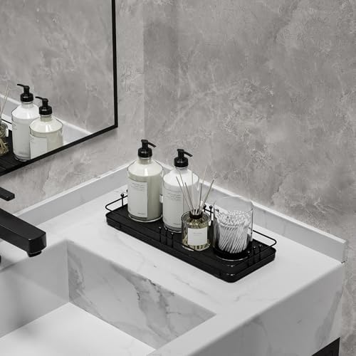 Bathroom Vanity Tray Countertop, Decor, 11.3"x 4.4" Black - Image 4