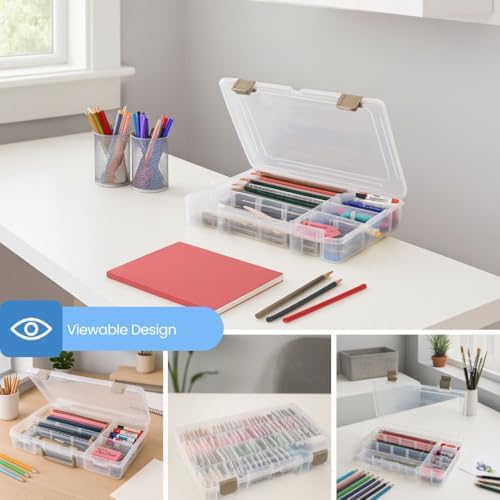 ArtBin Medium Solutions Box Craft Organizer with 12 Dividers, Clear - Image 5