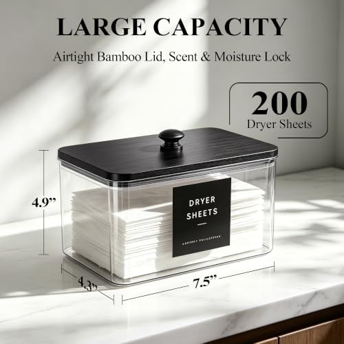 Dryer Sheet Holder with 6 Labels for Laundry Room Organization and Storage - Image 2