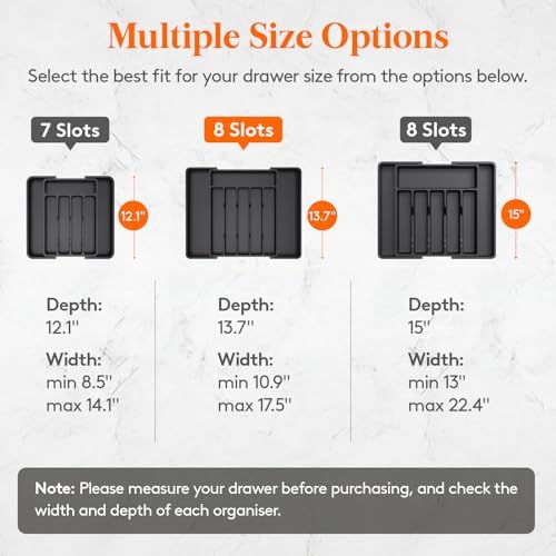Lifewit Expandable Silverware Drawer Organizer, Kitchen Utensil Tray - Image 3