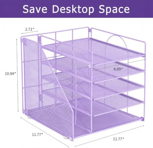 LEKETREE Desk Organizers and Accessories, 5-Tier Paper Letter Tray - Image 5